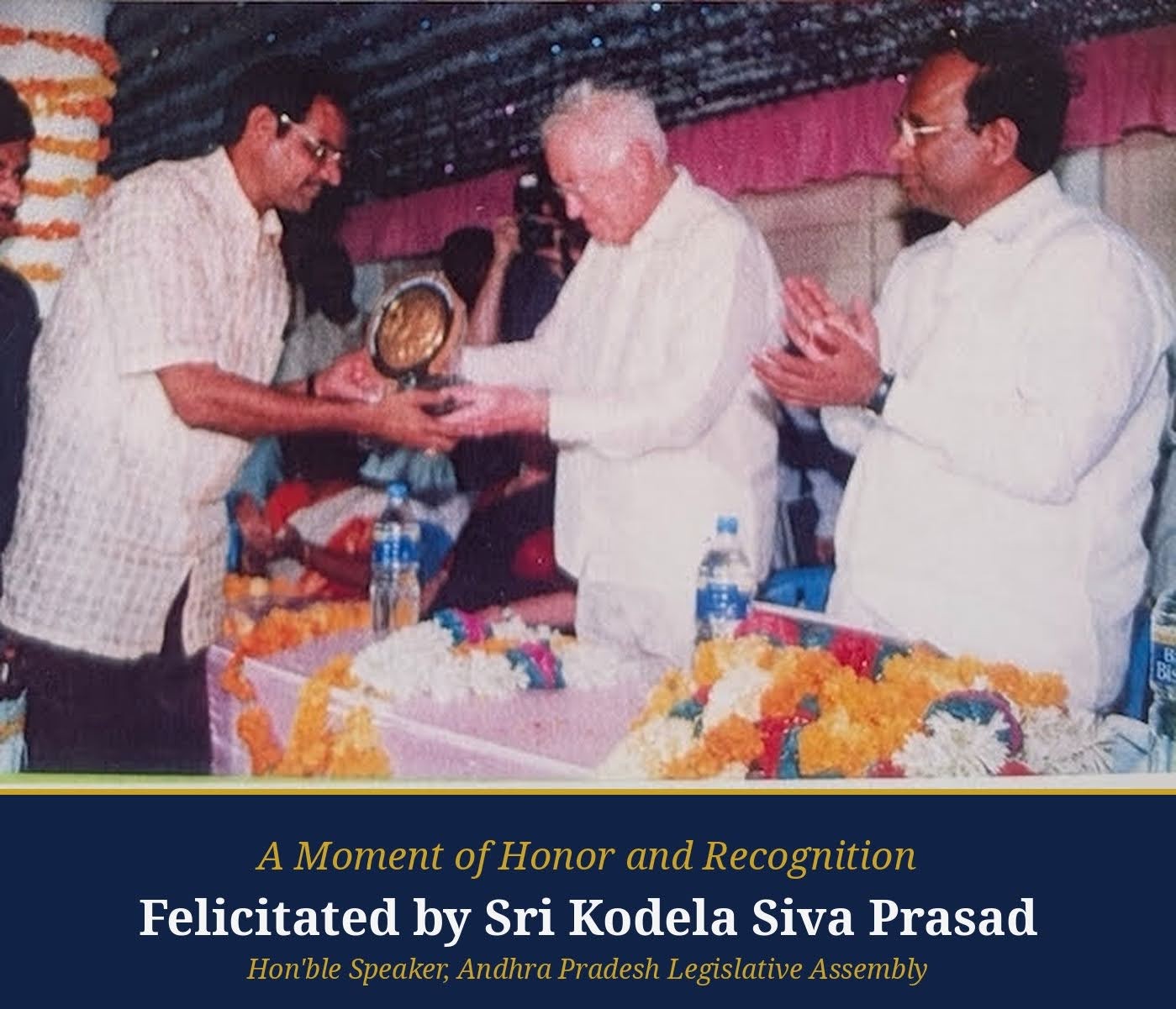 Felicitation by Sri Kodela Siva Prasada Rao.